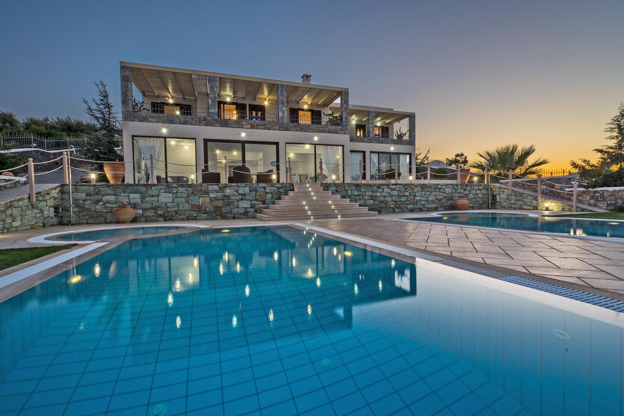 Sea Views At Villa Anemomylos With Heated Pool, Ping Pong And Tennis Агия-Пелагия  Экстерьер фото