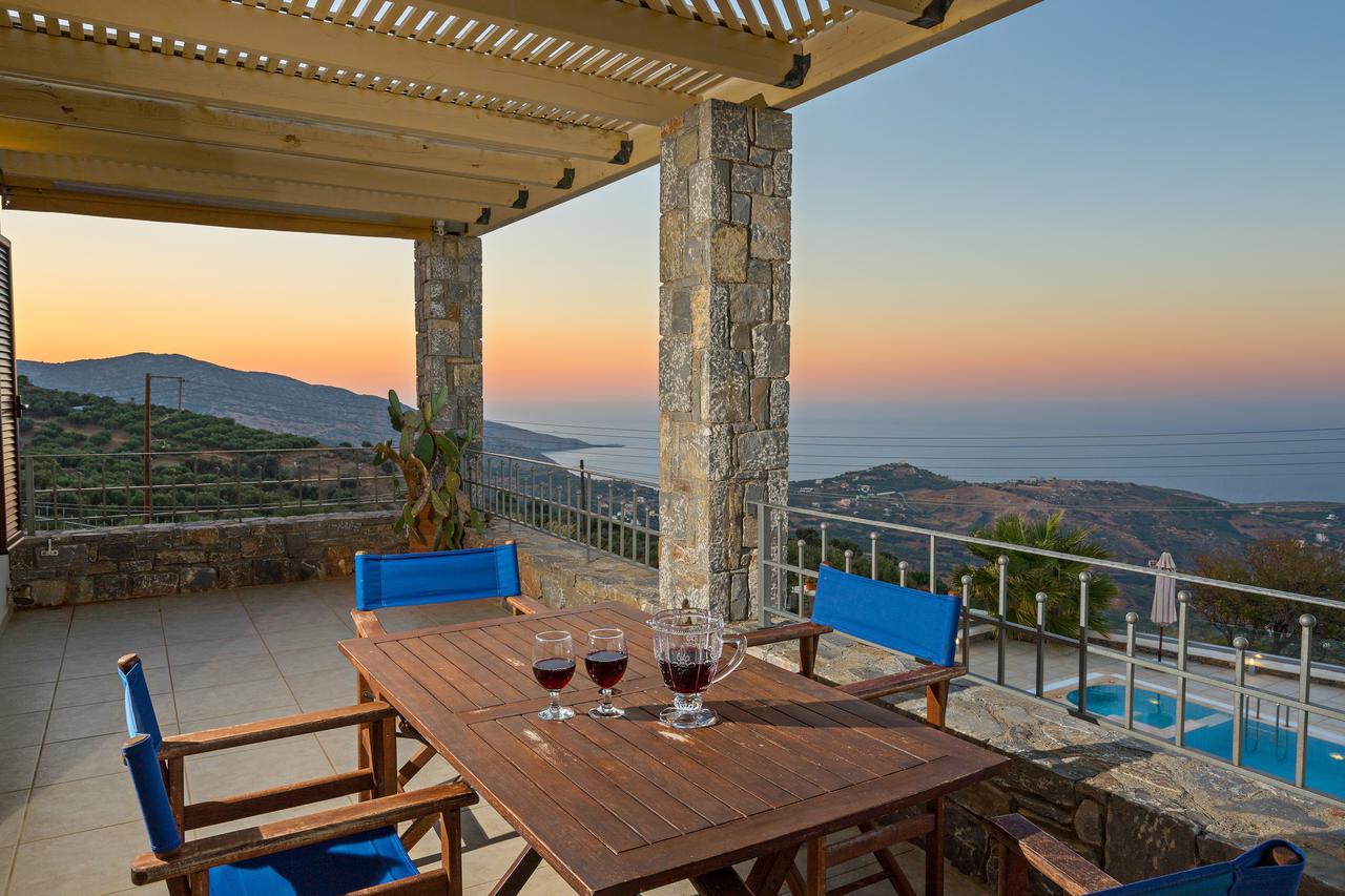Sea Views At Villa Anemomylos With Heated Pool, Ping Pong And Tennis Агия-Пелагия  Экстерьер фото