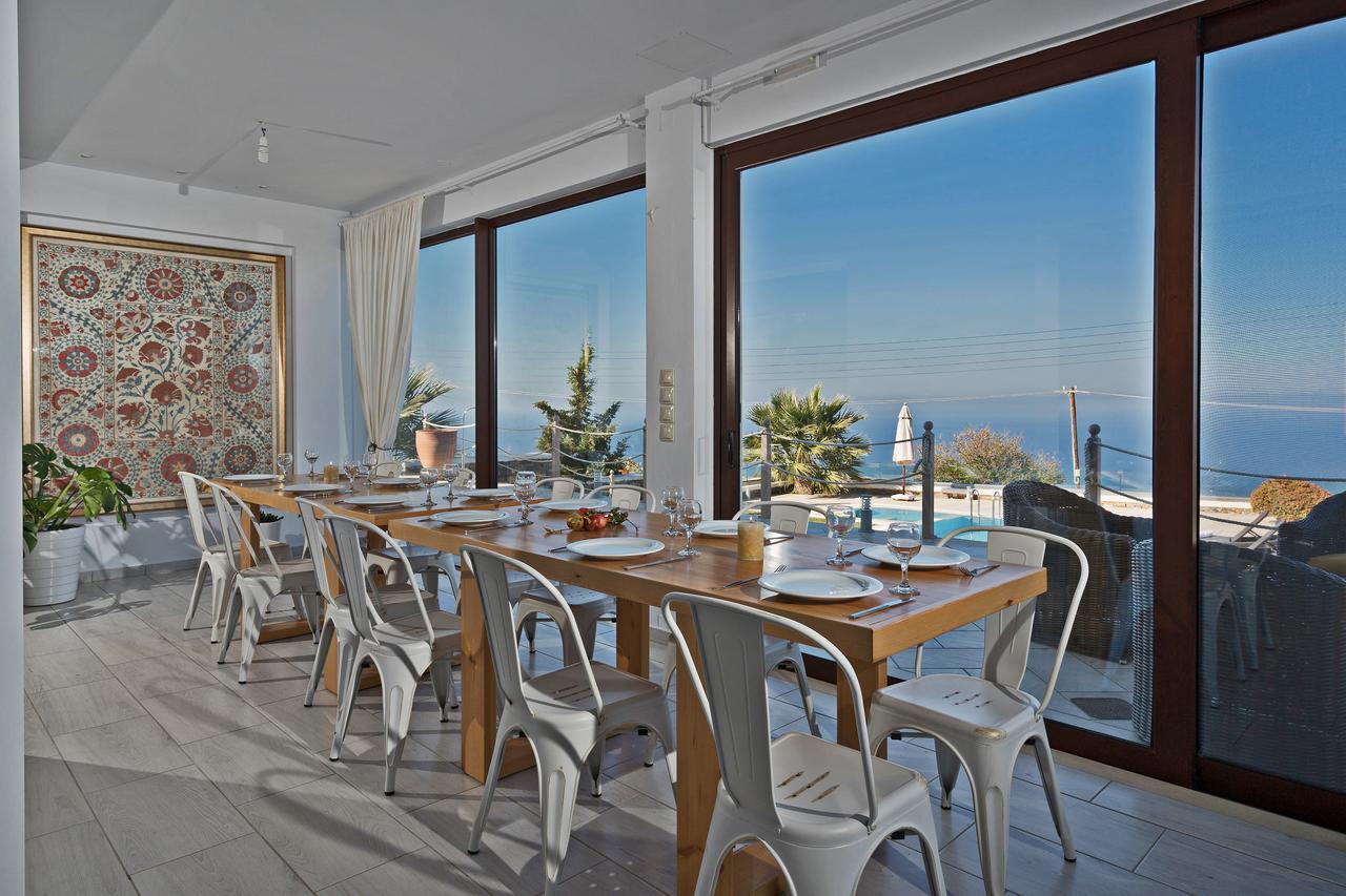 Sea Views At Villa Anemomylos With Heated Pool, Ping Pong And Tennis Агия-Пелагия  Экстерьер фото